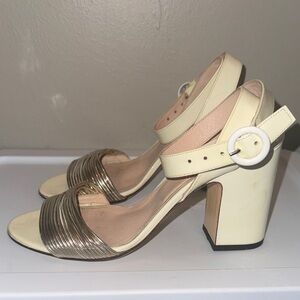 AGL Cream and Gold Strappy Heels